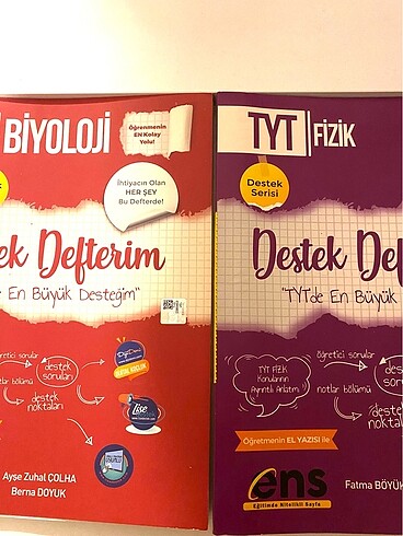 AYT Biyoloji ve TYT Fizik Destek Defterim Ens