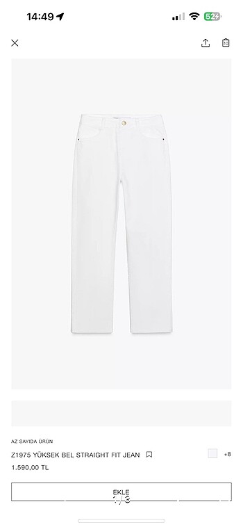 Zara marka beyaz jean