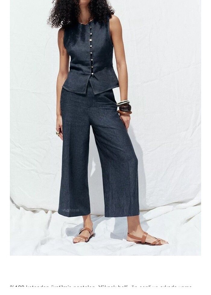 Keten pantolon - Görsel 2