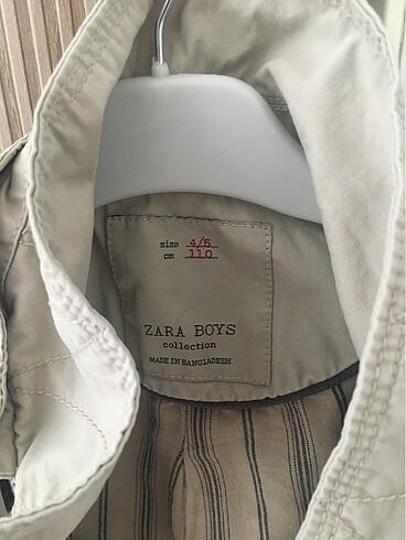 4 Yaş Beden camel Renk Zara Erkek Çocuk Trençkot