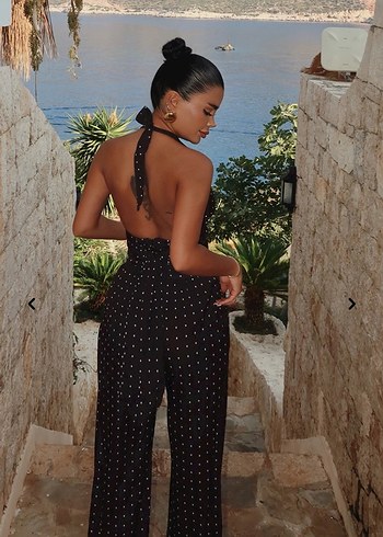 Siyah Payetli V Yaka Uzun Tulum - Görsel 3