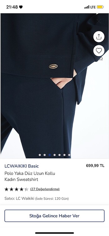 m Beden lacivert Renk Sweat