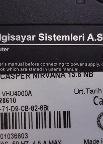 CASPER NİRVANA 15 NB LAPTOP BİLGİSAYAR - Görsel 7