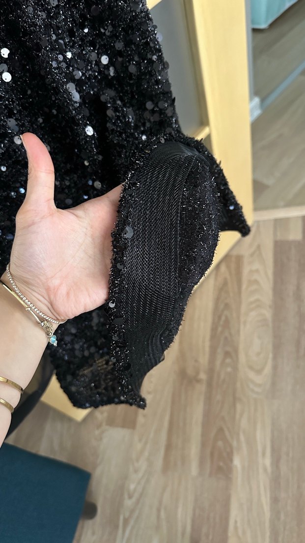 Uzun Siyah Drapeli Abiye Elbise - Görsel 5