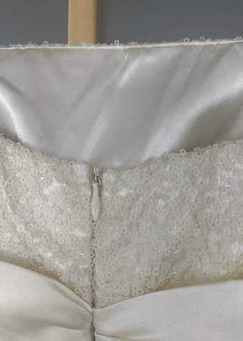 Beyaz Drapeli Uzun Abiye Elbise - Görsel 9