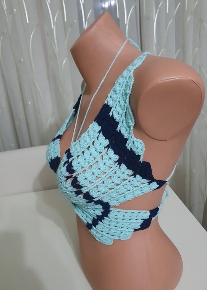 Kelebek bustiyer el örgüsü  - Görsel 3