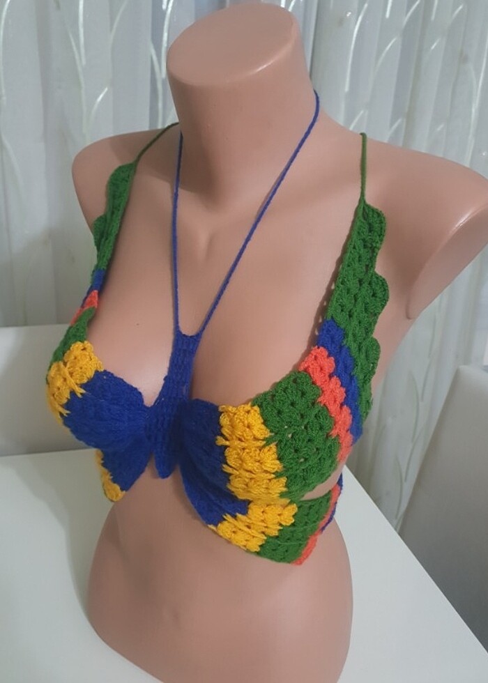 Kelebek bustiyer el örgüsü  - Görsel 4