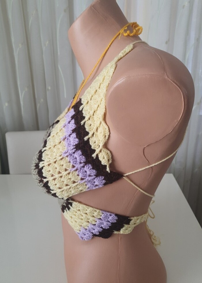 Kelebek bustiyer el örgüsü  - Görsel 2