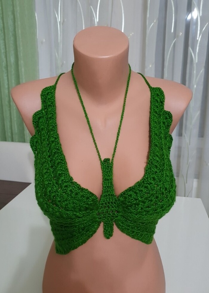 Kelebek bustiyer el örgüsü  - Görsel 4