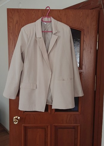 defacto Bej Kadın Keten Düğmeli Blazer Ceket