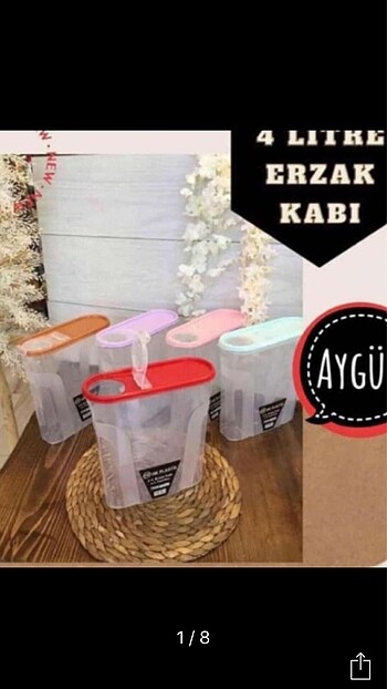 4 lt plastik erzak kabı