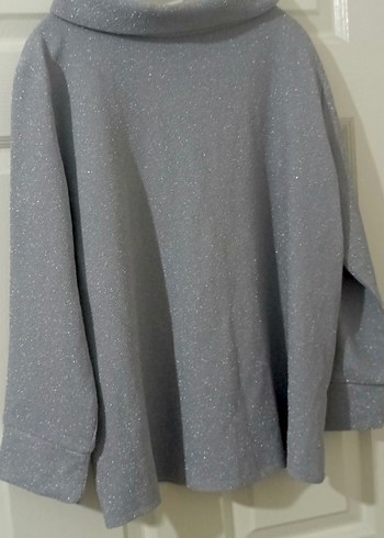 Gri Yüksek Yakalı Kadın Kazak - Görsel 4