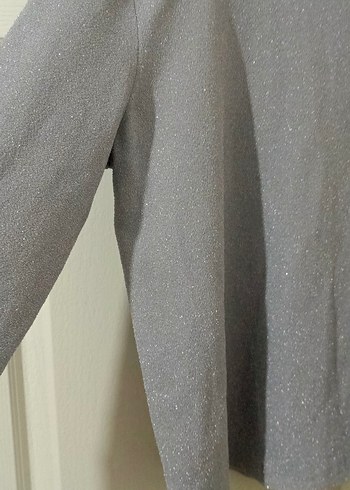 Gri Yüksek Yakalı Kadın Kazak - Görsel 3