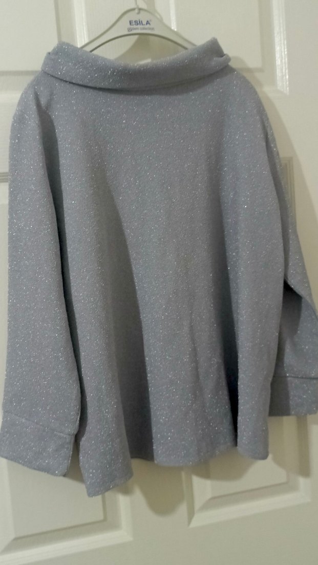 Gri Yüksek Yakalı Kadın Kazak - Görsel 4