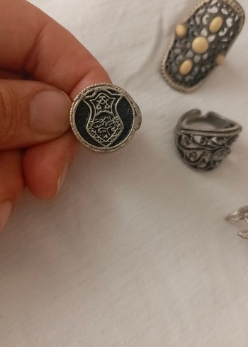 Vintage Bohem Taşlı ve İşlemeli Yüzükler - Görsel 2