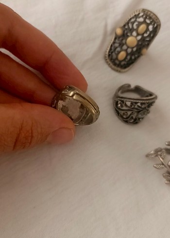 Vintage Bohem Taşlı ve İşlemeli Yüzükler - Görsel 8