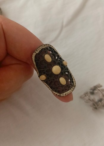 Vintage Bohem Taşlı ve İşlemeli Yüzükler - Görsel 3