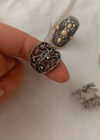 Vintage Bohem Taşlı ve İşlemeli Yüzükler - Görsel 9