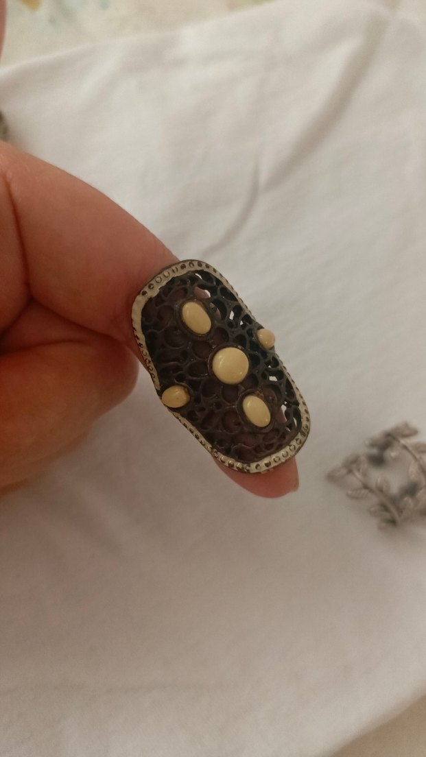 Vintage Bohem Taşlı ve İşlemeli Yüzükler - Görsel 3