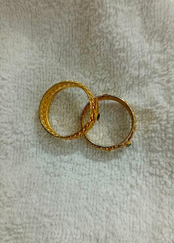 Boncuklu Yılan Desenli Altın Renk Kadın Yüzük - Görsel 2