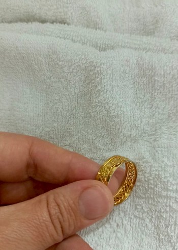 Boncuklu Yılan Desenli Altın Renk Kadın Yüzük - Görsel 5