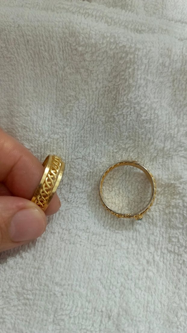 Boncuklu Yılan Desenli Altın Renk Kadın Yüzük - Görsel 4