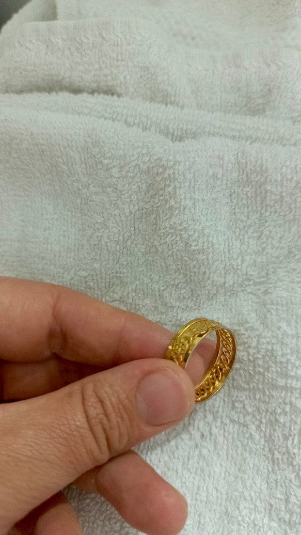 Boncuklu Yılan Desenli Altın Renk Kadın Yüzük - Görsel 3