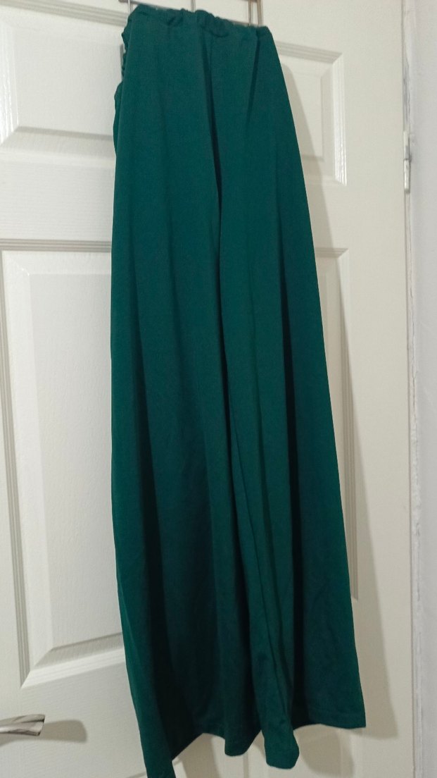 Uzun Kollu Yeşil Salaş Elbise - Görsel 2