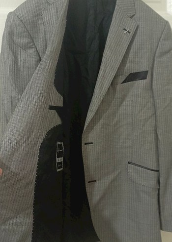 Gri Erkek Regular Fit Düğmeli Takım Elbise - Görsel 8