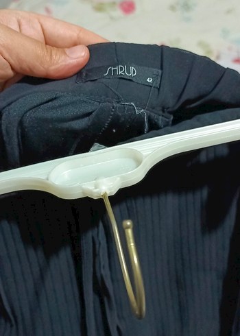 42 Beden siyah Renk Kadın Siyah Piliseli Uzun pantolon