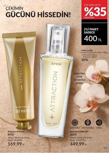 Avon Attraction Kadın Parfümü ve El Kremi Seti