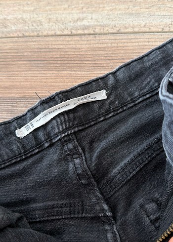 38 Beden siyah Renk Siyah ve Gri Midi Boy Kadın Kot Pantolon