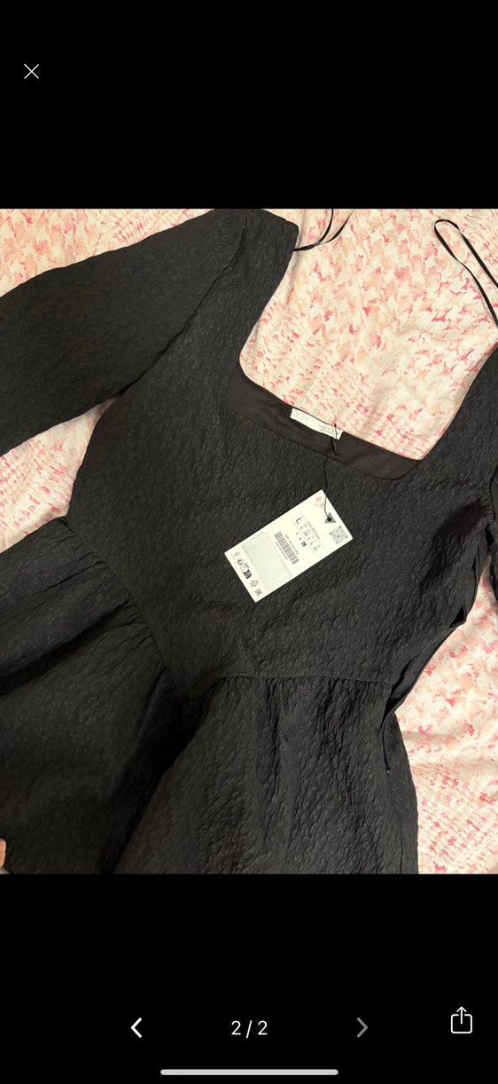 Zara Siyah Mini Kadın Elbise - Görsel 2