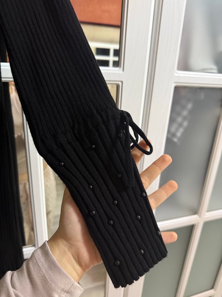 Siyah Triko Uzun Kollu tunik elbise - Görsel 2