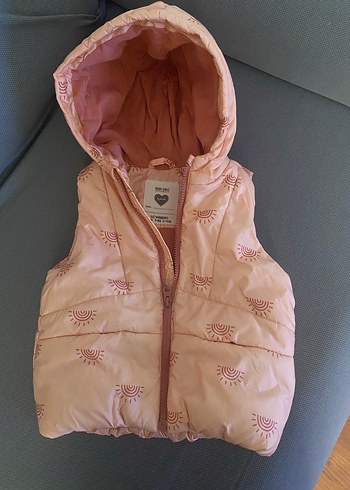 Kız Çocuk Pembe Kapüşonlu Şişme Yelek