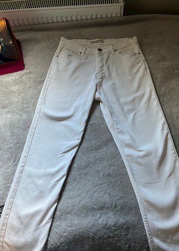 Beyaz Regular Fit Denim kadın Pantolon