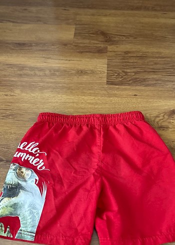 Baskılı Kırmızı Erkek Çocuk Deniz Şortu - Görsel 3