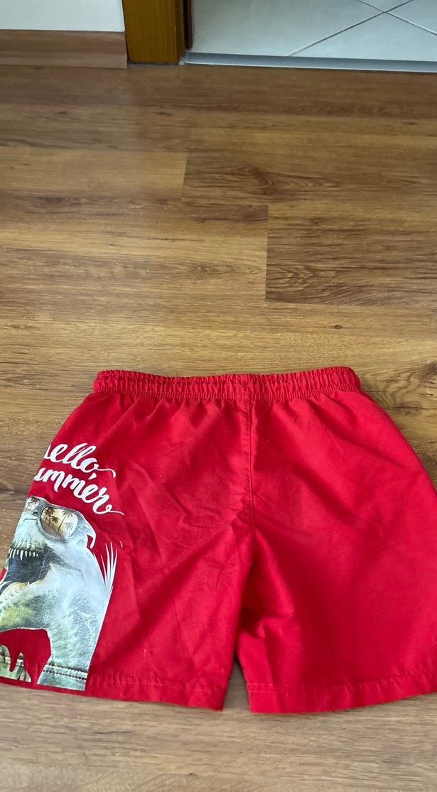 Baskılı Kırmızı Erkek Çocuk Deniz Şortu - Görsel 3