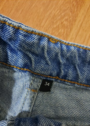 Mavi Rahat Kesim Mini Kot Şort - Görsel 2