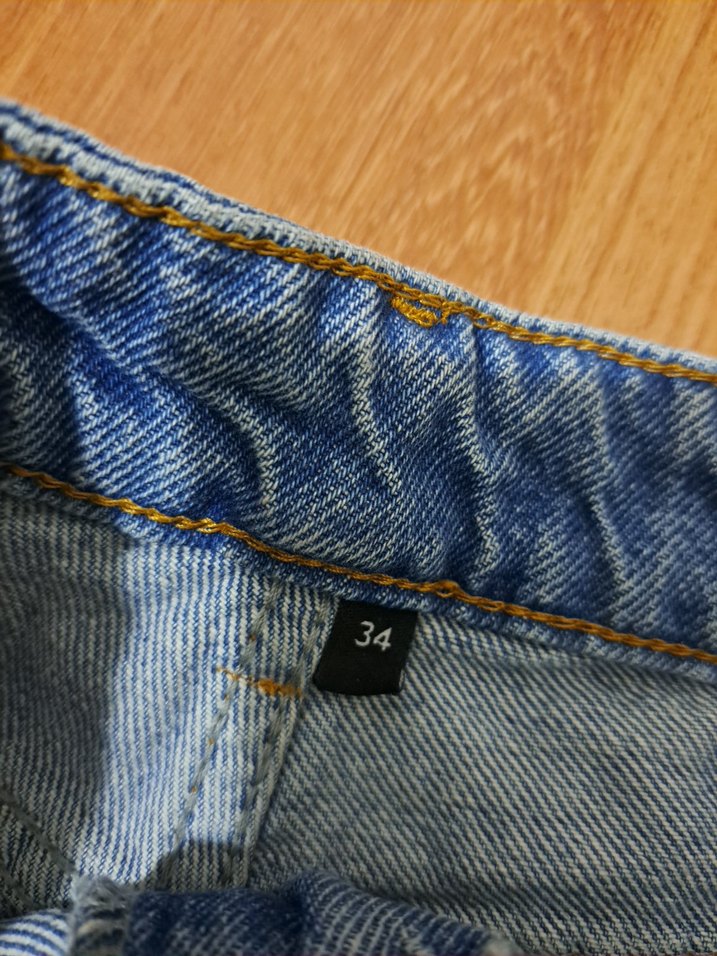 Mavi Rahat Kesim Mini Kot Şort - Görsel 2