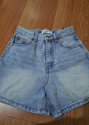 Kadın Mavi Denim Mini Şort - Görsel 2