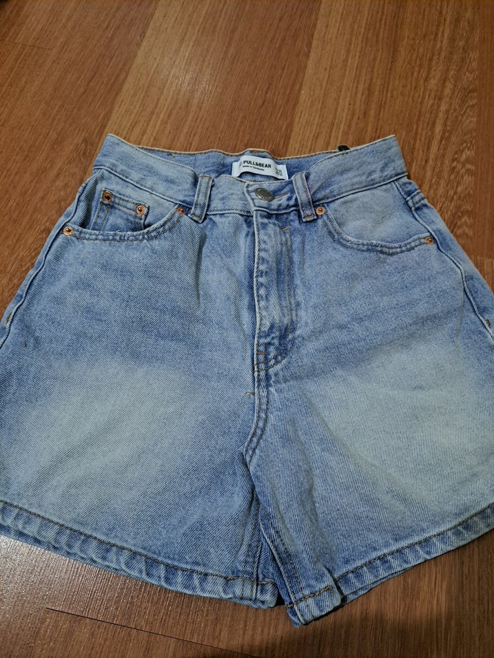 Kadın Mavi Denim Mini Şort - Görsel 2