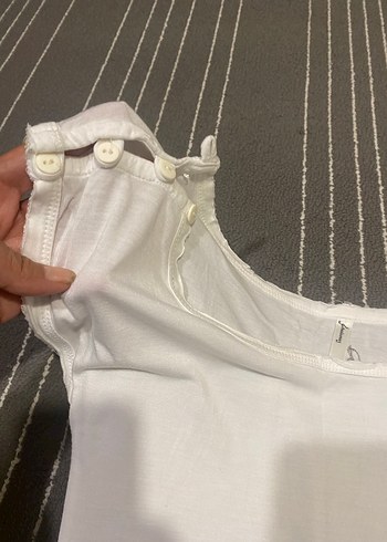 Stradivarius omuz dügmeli.kayık yaka - Görsel 4