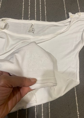 Stradivarius omuz dügmeli.kayık yaka - Görsel 6