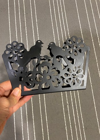 Siyah Dekoratif Kuş Figürlü Mutfak peçetelik - Görsel 8