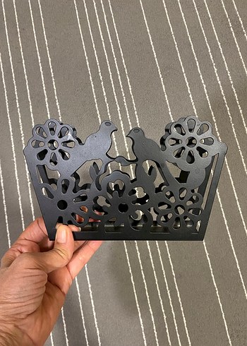 Siyah Dekoratif Kuş Figürlü Mutfak peçetelik - Görsel 6