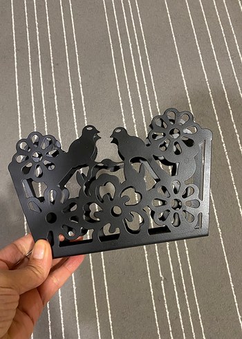 Siyah Dekoratif Kuş Figürlü Mutfak peçetelik - Görsel 4