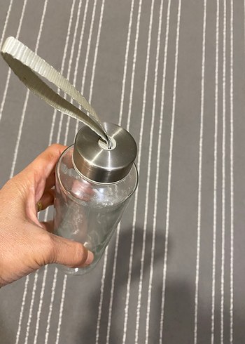 Şeffaf Cam Su Şişesi, Metal Kapaklı - Görsel 5