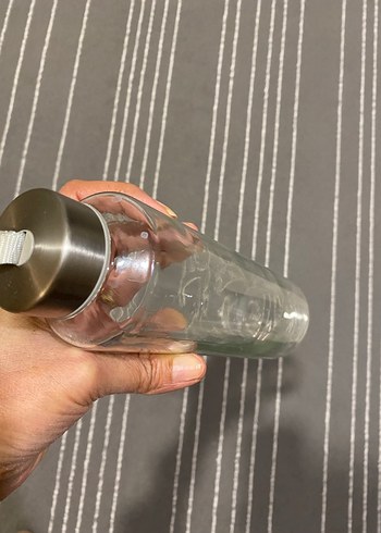 Şeffaf Cam Su Şişesi, Metal Kapaklı - Görsel 4