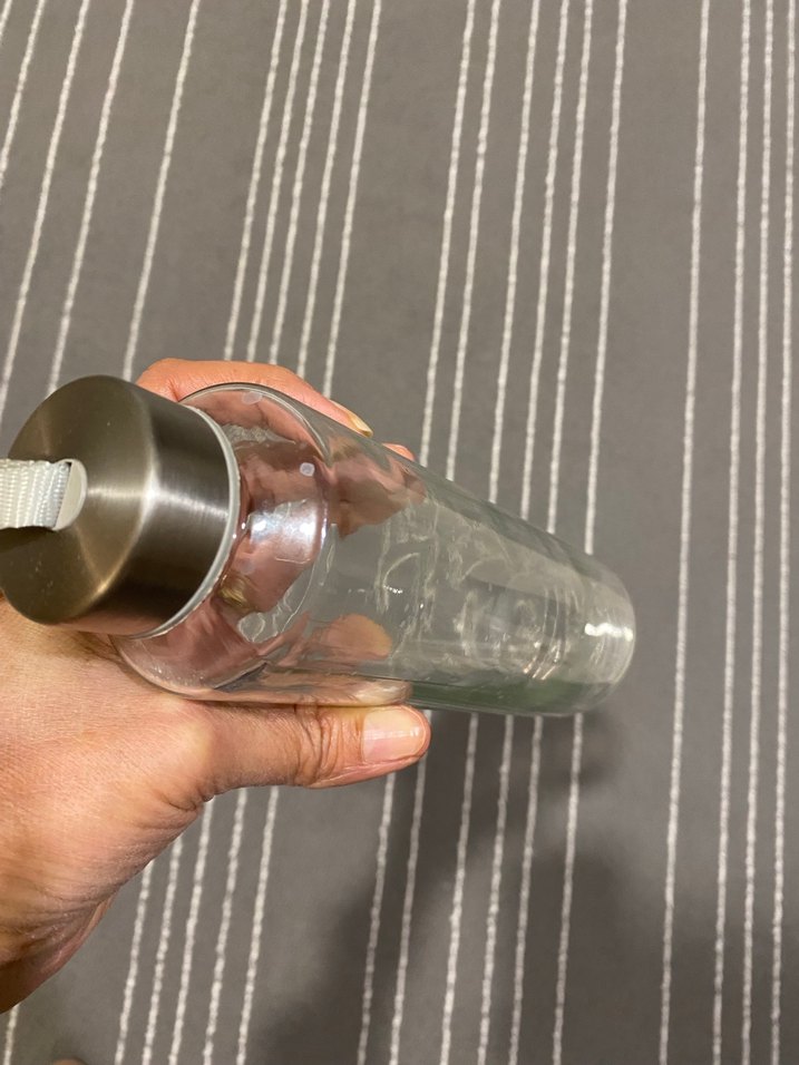 Şeffaf Cam Su Şişesi, Metal Kapaklı - Görsel 4